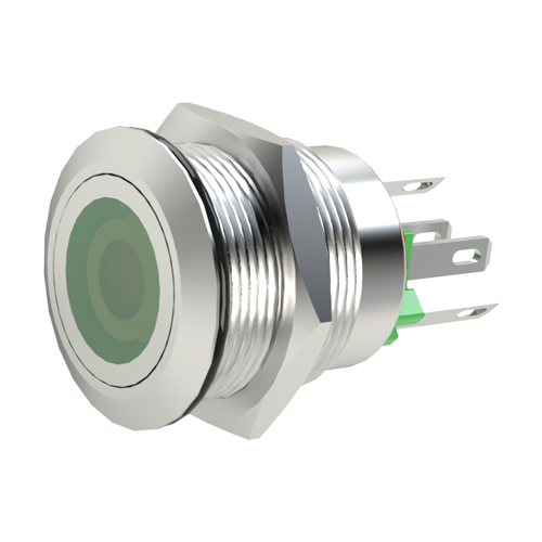 Switch Illuminated Vandal Resistant Stainless steel/1-pole/2.8x0.8mm