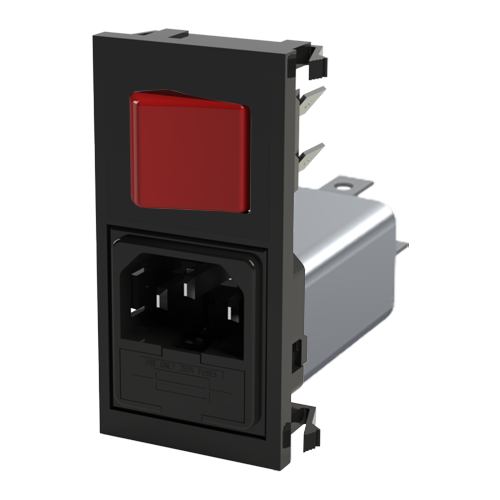 Polysnap C14 IEC Inlet Snap-In Fused Inlet 5x20mm with Filter 6A