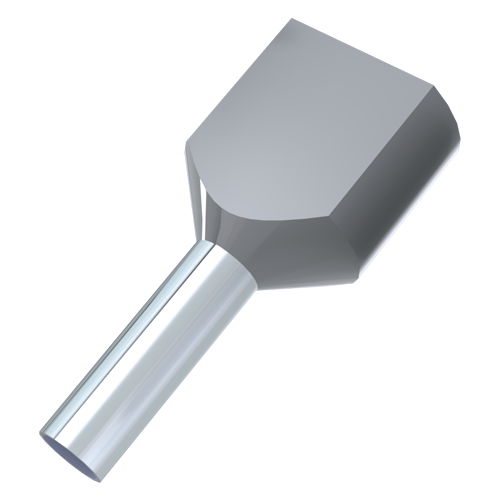 Zwillings-Aderendhülse 2x 0,75mm² Polypropylene grau - Nicht UL gelistet