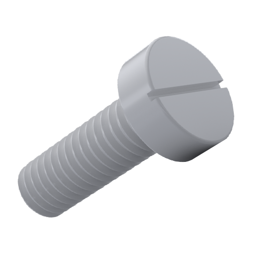 Cheese Head Screw ISO1207 M2x25 Polyamide 6.6 natural slotted