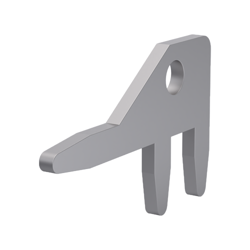 Solder Terminal Pin 90°angled Brass silver-plated 0.5mm thick