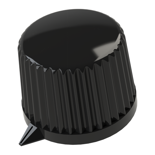 Tuning knob, lateral screw fixing ø20x15.5 mm, black