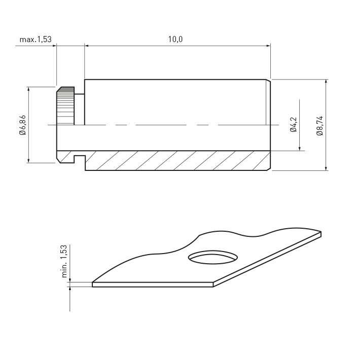 Swage Standoff Ø4.2x10.0 Tin-Plated Steel