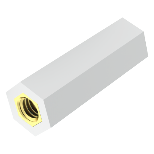 Insulated Standoff PA-Brass F/F AF10x45 | Thread M5x6 / M5x6