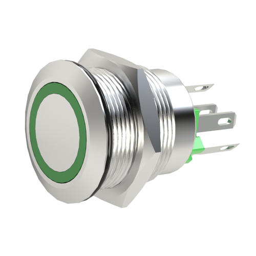 Switch Vandal Resistant Illuminated Stainless steel 1-pole 2.8x0.8mm