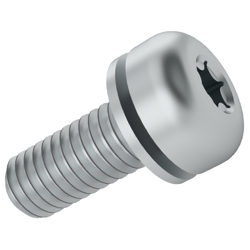 SEMS Screw ISO14583 TX Z9 M4x10 Galv. Steel 8.8 Conical Spring Washer