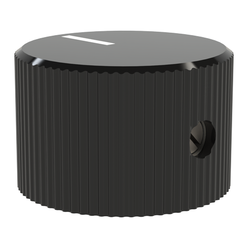 Turning Knob with cap / ø19x12 Aluminum black