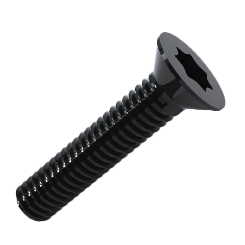 Countersunk Screw ISO14581 M2.5x5 Black Galv. Steel 4.8 Torx