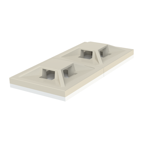 Cable Tie Holder 19.1mm² ABS white - cable tie width max. 4.0mm