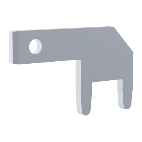 Flachstecker 2,8x0,5mm 90° Messing verzinnt für Bohrung ø1,2mm Flachstecker 2,8x0,5mm 90° Messing verzinnt für Bohrung ø1,2mm