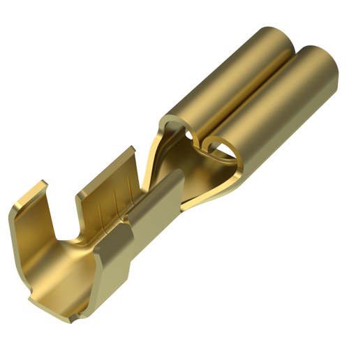 Flachsteckhülse DIN 46247 4,8x0,8mm Messing blank ohne Rasthaken
