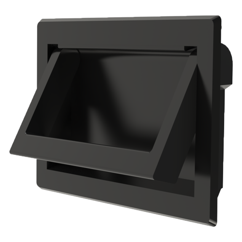 Handle 128x90mm Snap-in up to 2mm Polycarbonat,black