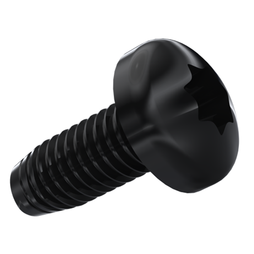 Gewindefurchende Schraube DIN7500C M5x12 Einsatzstahl schwarz Torx Linsenkopf