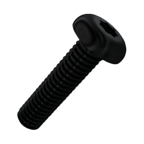 Flachkopfschraube ISO7380-1 M2,5x12 Stahl 8.8 schwarz Torx Halbrundkopf