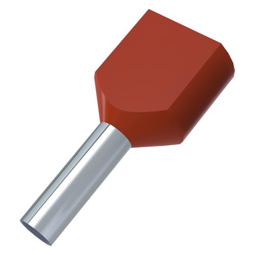 Twin End-Sleeve 2x0.5mm²/8mm Polypropylene,orange/Not UL-listed