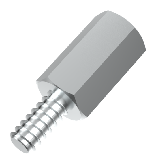 Abstandsbolzen Stahl verzinkt Schneidg. SW5,5x10 I=M3x8 A=ST2,9x6 o. Freistich