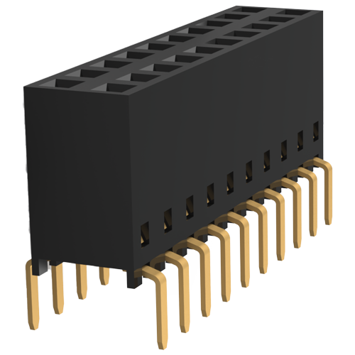 Socket row 2x 10 pole Pitch 5.08mm