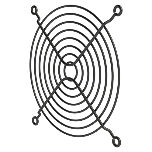 Fan Guard, wire form, 120mm - 4 1/2in, 8 rings, black chromate