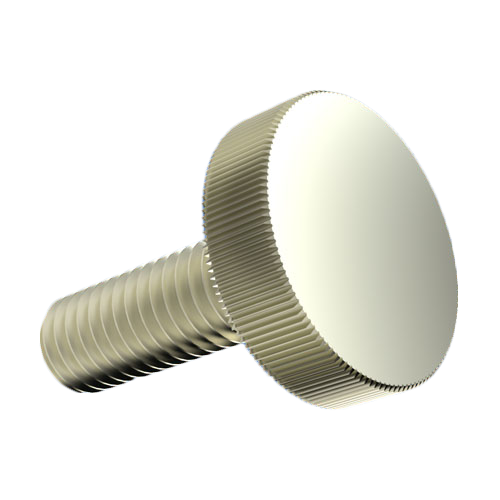 Knurled Thumb Screw M4x10 Steel 4.8 Vertical Knurl