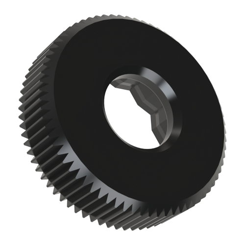 Knurled Knobs, Low, M4 black For Hex Screws and Nuts