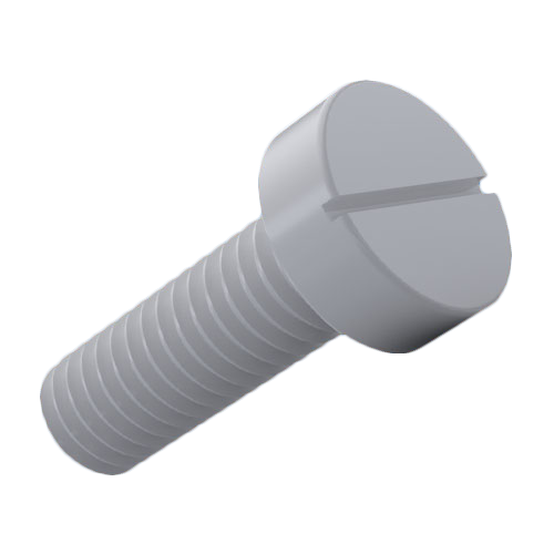 Cheese Head Screw ISO1207 M3x4 PA-66 Natural Slotted