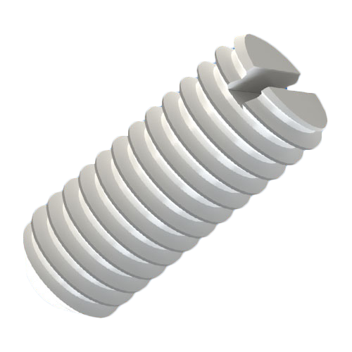 Set Screw DIN551/ISO4766 M4x5 PA-66 Natural Slotted Flat Point