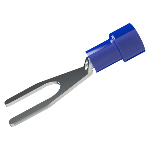 Gabelkabelschuh DIN 46237-C für M4 Polyamid blau Gabelkabelschuh DIN 46237-C für M4 Polyamid blau