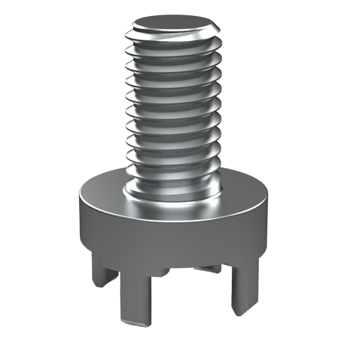 Power-Element M5 outer thread for PCB mouting with 4-Pins