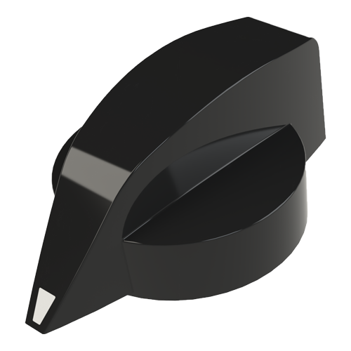 Tuning knob with round shaft ends black