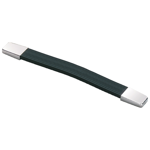 Handle 225x23mm plastic cover black with spring-steel insert