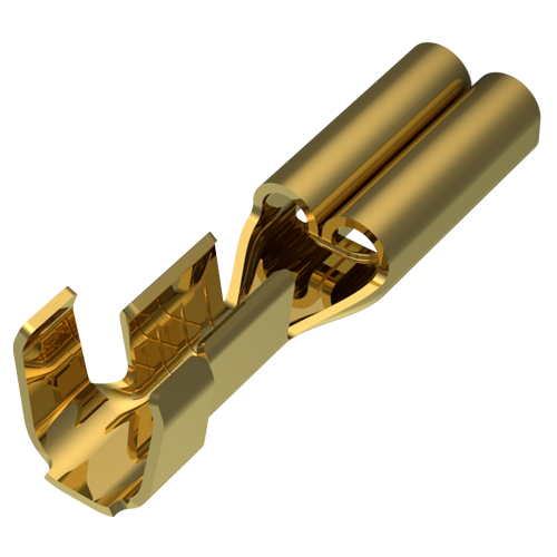 Flachsteckhülse DIN 46247 2,8x0,8mm Messing vergoldet für 0,1-0,3mm²