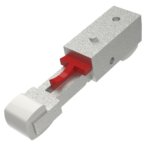 Instrument Foot 43.0x19.0 Zinc Die Cast gray