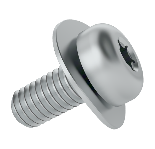 SEMS Screw ISO14583 TX Z3 M4x6 Galvanized Steel 8.8 Spring Washer