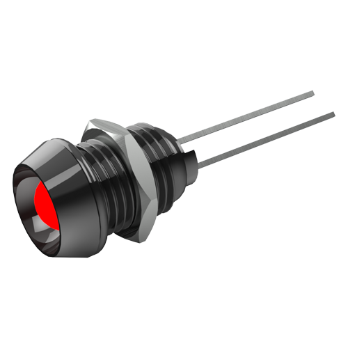 LED Indicator,red IP66 Aluminium,black/recessed style