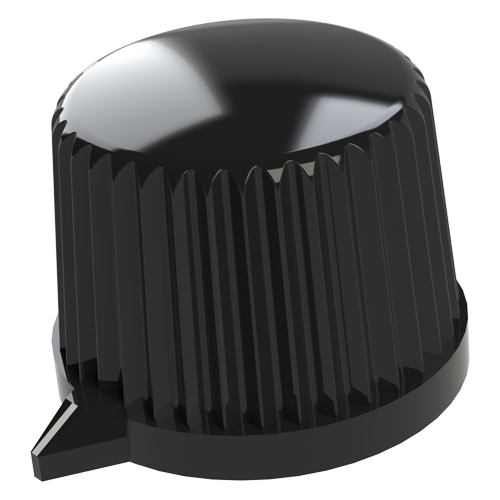 Tuning knob, lateral screw fixing, with indicator