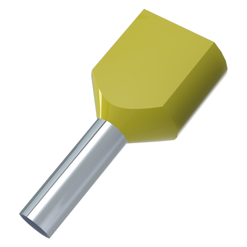 Zwillings-Aderendhülse - isoliert Kennfarbe: Gelb