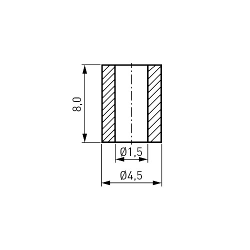 Ceramic Round Spacer Ø1.5/4.5x8.0 C221