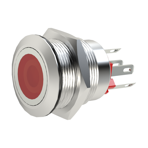 Switch Illuminated Vandal Resistant Dot Illuminated, S.P. Push to Make