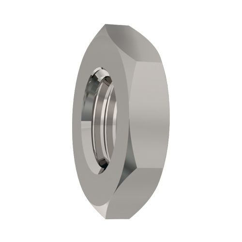 Hexagon Nut DIN439/ISO4035 M6x0.75 Nickel-Plated Brass