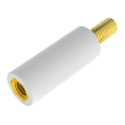 Insulated Standoff PA-Brass M/F Ø6.5x10 | F=M3x4 M=M3x6