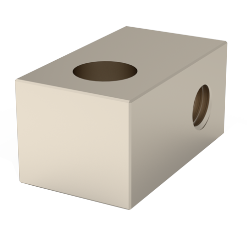 Threaded Block 12x7x6 | M3 / Ø3.2 Nickel-Plated Brass