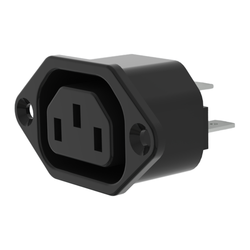 IEC Power Inlet Screw-on Mounting 250V/10A 6.3x0.8mm terminals
