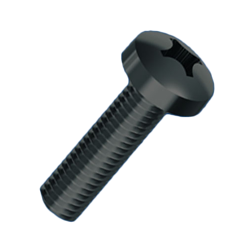 Flachkopfschraube ISO7045 M2,5x10 Stahl 4.8 schwarz Phillips Linsenkopf