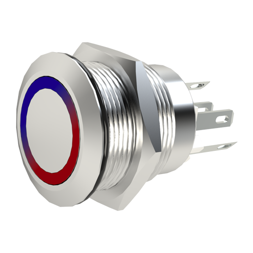 Switch Vandal Resistant Illuminated Stainless steel/1-pole/2.8x0.8mm