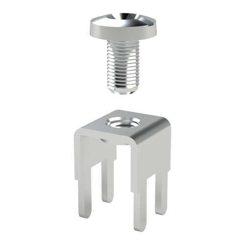 PC Mount Screw Terminal UNC6-32 Brass tinned max. current 15 Ampere