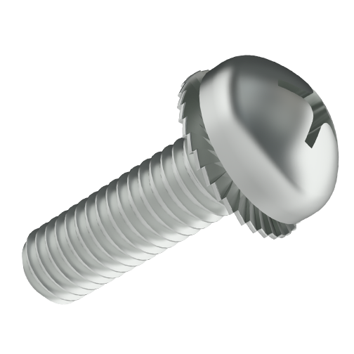 SEMS Screw ISO7045 PH Z7 M3x6 Galv. Steel 4.8 Serrated Lock Washer