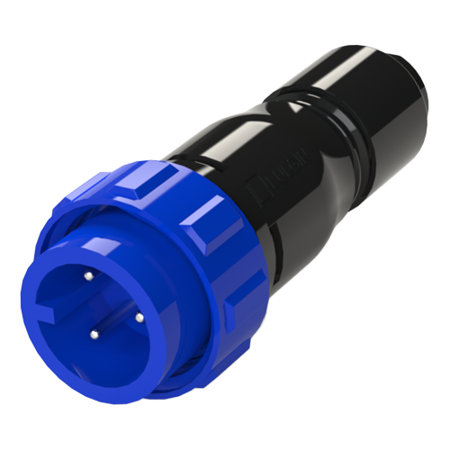 Flex Cable Connector 3-polig IP68 with Screw Locking Ring