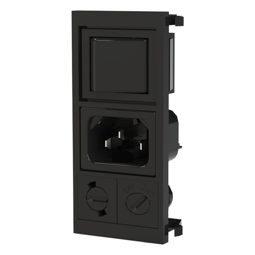 IEC Power Inlet Snap-in mounting Fuse holder/Switch/Voltage selector