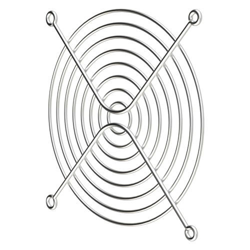 Fan Guard, wire form, 120mm - 4 1/2in, 8 rings, chrome-plated