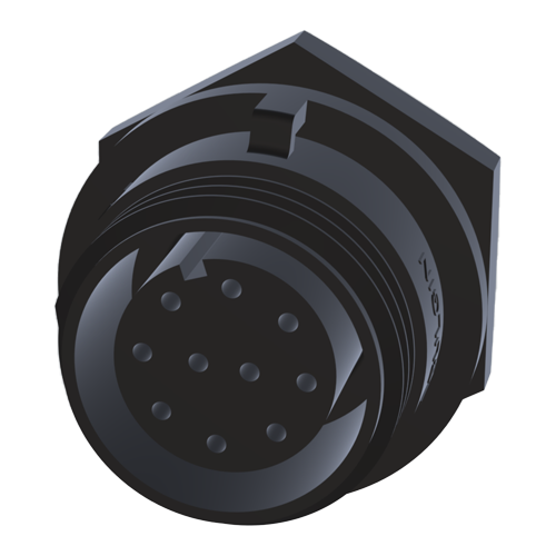 Chassis Mounting Socket 10pole IP68 8A-250V/Mounting Hole 16.1mm